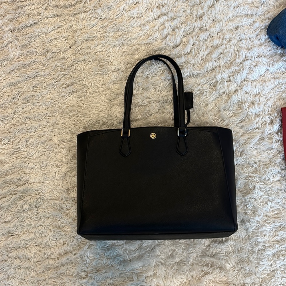 Tory Burch black briefcase tote excellent condition